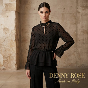 ОКАЗИОН: Блуза с дълги ръкави Denny Rose,100% полиестер , размер 42, Италия